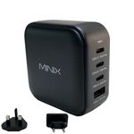 MINIX NEO P3 100W Wall Charger, Fast Charger with 4 USB Ports 2xUSB Type-C 3.0,1xUSB Type-C3 3.0, 1xUSB-A Quick Charger 3.0, For Smartphones, tablets, laptops