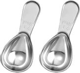 2 Pack Coffee Scoop, Stainless Steel Coffee Spoons Tablespoon Measuring Spoons for Tea, Sugar, Ground Coffee, Whole Bean(Silver, 30 ml)