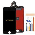 A-MIND for iPhone 5s/SE 2016(Not for SE 2020/2022) 4 inch LCD Display Touch Screen Glass Digitizer (Model A1533, A1530, A1528, A1518, A1457, A1453) Assembly with Repair Tool Kits +(Black)