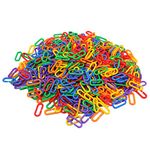 Suwimut 1000 Pieces Plastic C-Clip Hooks Chain Links, Interchangeable Rainbow C-Links for Classroom Playroom Learning Toys, Small Pet Rat Parrot Bird Toy Cage