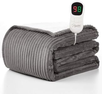 HomeMate Heated Blanket Electric Throw - 50"x60" Heating Blanket Throw 4 Hours Auto-Off 5 Heat Levels Blanket Over-Heat Protection Soft Flannel Sherpa Heater ETL Certification