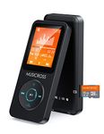 MP3 Player with Bluetooth 5.2,MUSICROSS 16GB Music MP3 MP4 Player for Kids,Build-in HD Speaker/Photo/Video Play/FM Radio/Voice Recorder/E-Book Reader,Supports up to 128GB,Black
