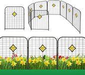 IDEALHOUSE 8 Pack Decorative Garden Fence Outdoor 26.2”(L) X30.4”(H) Metal RustProof Wire Fence for Yard Landscape Patio Outdoor Decor, Animal Barrier, Garden Border Edging Flower Fence