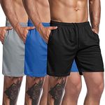 COOFANDY Men's 3 Pack Gym Workout Shorts Mesh Weightlifting Squatting Pants Training Bodybuilding Jogger with Pocket