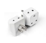 Ceptics India to USA, Canada Travel Adapter Plug – 2 in 1 Japan Adapter - Type B - CE Certified - RoHS Compliant – White - 2 Pack - Lifetime Limited Warranty