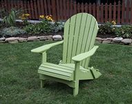 Tropical Lime Green-Poly Lumber Folding Adirondack Chair with Rolled Seating Heavy Duty Everlasting Lifetime PolyTuf HDPE - Made in USA - Amish Crafted