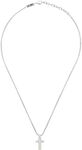 Breil Tag and Cross TJ3228 Men's Stainless Steel Necklace Min Length 47cm Max Length 52cm, 52 cm, Stainless Steel, No Gemstone