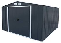 Duramax ECO 10 x 12 (11.68 m2) Metal Garden Storage Shed, Hot-Dipped Galvanized Metal Garden Shed, Tool Storage Shed, Strong Reinforced Roof Structure, Maintenance-Free Metal Shed, Anthracite