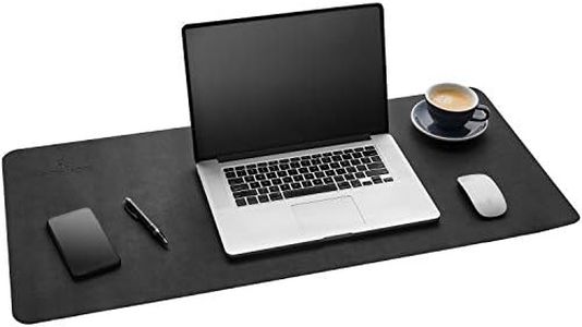 Gallaway Leather Desk Pad - Dark Brown (91cm x 43cm) Extended Non Slip Office Desk Protector for Gaming,Writing and Working, Premium PU Leather Mat Blotter Ideal for Home or Office (Black)