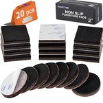 Non Slip Furniture Pads for Hardwood Floors- 20 Pieces 2" Anti Slip Furniture Pads, Rubber Feet for Furniture, Couch Stoppers to Prevent Sliding, Furniture Grippers