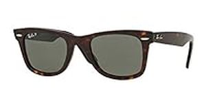 Ray-Ban RB2140 WAYFARER Sunglasses For Men For Women (Tortoise/Green Polarized, 50)+ BUNDLE with Designer iWear Eyewear Kit
