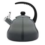 Farberware Athena Kettle, Whistling Tea Kettle For All Stovetops, 18/8 Food Grade Stainless Steel, Rust-Free Enamel Coating, BPA-Free Stay Cool Handle, 1.5qt (6 Cups) Capacity (Gray Gradient)