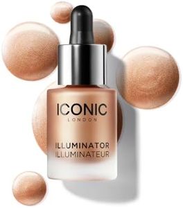 ICONIC LONDON Illuminator Liquid Highlighter Drops | Complexion Booster for Glass Skin Glow, Mix with Foundation or Wear Alone | Vegan & Cruelty-Free, 0.45 fl oz. (Original)