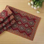 Hokipo Cotton Jacquard Dinner Table Placemats Set Of 4 (12X18 Inches) (In-530-D2*4) - Red