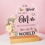 Mothers Day Gifts, to The World Mother Plaque with Stand Gifts - Mom Birthday Gifts, Bonus Best Mom Gift, Idea New Mom Gifts, Mom to Be Gifts, Birthday Gifts for Mom Stepmom Mother in Law