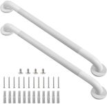 Rackickyer Shower Grab Bar, 2 Pack 32 Inch White Bathroom Grab Bar, 1.25" Diameter 304 Stainless Steel Anti-Slip Grab Bars for Bathtubs and Showers, Handicap Shower Grab Bar for Seniors Elderly