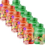 Just Ripe Nutrition Fruits and Veggies Supplement - 90 Fruit and 90 Vegetable Capsules - 100% Whole Natural Superfood - Filled with Vitamins and Minerals - Supports Energy Levels (5 Pack)