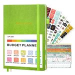 Budget Planner, UpUGo Monthly Accounts Book and Bill Tracker, Undated Financial Organizer, Expense Tracker Notebook with Cash Envelopes, Manage and Optimize Your Finance, B5 Size, Apple Green