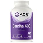 AOR Gandha-600 Ashwagandha Supplement - 600 mg, 240 Capsules, 240-Day Supply - Focus, Relaxation & Restful Sleep with Energy Support - Organic Supplements for Men & Women - Vegan, Non-GMO, Gluten-Free