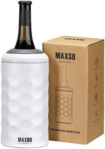 MAXSO Wine Chiller Bucket, Portable 750 ml Champagne & Wine Bottle Cooler Keep Wine & Beverages Cold, Stainless Steel Vacuum Insulated Wine Gifts for Wine Lovers - White