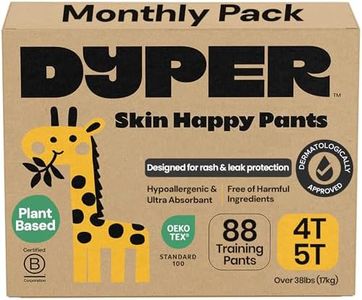 DYPER Toddler Training Pants 4T-5T for Boys & Girls Hypoallergenic,Unscented, Plant-Based & Perfect for Sensitive Skin, Leakproof Potty Training Pants for Day & Overnight Protection