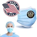 Made in USA ASTM Level 3 Face Mask 4 ply Disposable Masks Facial Cover, Elastic Ear Loops, for Adults & Kids (Box of 50)