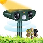 Ultrasonic Animal Repellent,Solar Powered Animal Scarer Repellent Cat Deterrents for Gardens with PIR Motion Sensor, Waterproof Animal Deterrent Pest Repeller for Cats, Dogs, Wild Animals