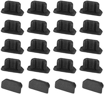 uxcell 20pcs Silicone Micro USB Cap Port Cover Anti Dust Protector 6.5mmx2.3mm Black