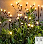 SIOTMERA 2 Count Solar Lights Outdoor Waterproof IPX5, Solar Garden Lights, Wind Swaying Firefly Lights, Christmas Lights Outdoor, for Yard Lawn Pathway Decoration Lighting,6LED WarmYellow