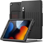 SEYMAC Case for iPad 9th/7th/8th Generation, iPad 10.2 Case 2021/2020/2019, Magnetic Smart Case with Auto Sleep/Wake,Card Slots, Multi-angle Stand, iPad 9th Gen Case, Black