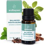 Wellnesse Concentrated Organic Mouthwash with Organic Peppermint Oil and Cinnamon Leaf Oil, Alcohol-Free Natural Mouthwash-Freshens Breath - Oral Care, Oil Pulling Mouthwash, Balanced Mouth Blend