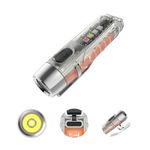 TUNENGE S12Plus Keychain Flashlight，610 High Lumen EDC Pocket Flashlight,USB C Rechargeable Mini LED Flashlight,Small Flashlight for Everyday use, Backpacking, Camping(Fluorescent White)