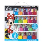 Disney Minnie Mouse - Townley Girl Non-Toxic Peel-Off Nail Polish Set for Girls, Glittery and Opaque Colors,18 Pcs|Perfect for Parties Sleepovers Makeovers| Birthday Gift for Girls 3 Yrs+