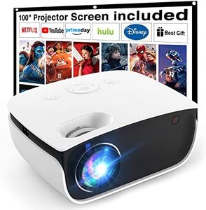 Mini Proiettore, 7500 Lumens Mini Videoproiettore Portatile 1080P Full HD [Schermo proiezione incluso] Home cinema Portatile per iOS/Android/Laptop/TV Box/PS5