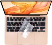 EooCoo Keyboard Cover Skin Protector Compatible for MacBook Air 13 inch M1,2021 2020 Release,A2337 A2179 with Retina Display&Touch ID,Premium Ultra Thin Soft TPU Waterproof Dust-Proof,US Layout-Clear