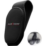 Allextreme PU Leather Sunglasses Holder Eyeglass Clip Spectacle Accessory Goggle Hanger for Car Sun Visor with Magnetic Clip (Black, Pack of 1)