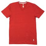 U.S. Polo Assn. Men's Solid V-Neck T-Shirt, Salsa, Large