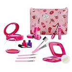 RONGGE Girl Gifts Pretend Play Makeup Toys Beauty Set for Toddler Little Girls Age 3 4 5 6-8 Kids Your Princess Niece Granddaughter Mother's Day Birthday Christmas (Fake Cosmetic 15pcs Kits)