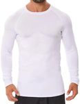 Donason Men's Compression Shirt Long Sleeve Athletic Football Base Layer Top Workout Undershirt Tight Body Shaper Running T-Shirt Gym Rash Guard Shirts Sports Gear Fit T-shirts Cool Dry Baselayer