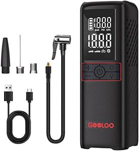 GOOLOO GT160 Tyre Inflator Portable Air Compressor, 160PSI Portable Tyre Inflator for Car, 7500mAh Cordless Air Pump with Digital Pressure Suitable for Cars, Bikes, Balls, Motorcycles