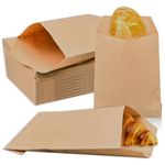 500 Pack Kraft Paper Bags Treat Bags Mini Paper Bags Small Flat Favor Bag Silverware Bags Party Favor Bag Envelopes Merchandise Bags for Snack Cookie Popcorn Candy Sandwich Gift (4 x 6 Inch)