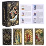 FOILCARD Gold Foil Tarot Cards 78Pcs Splendid Classic Tarot Deck with Guidebook for Beginners Divination Enthusiasts Card Game PET Waterproof Material