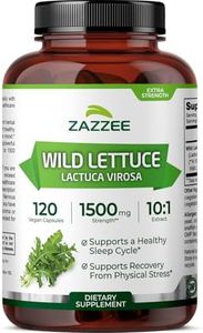 Zazzee Extra Strength Wild Lettuce 10:1 Extract, 1500 mg Strength, 120 Vegan Capsules, Potent Lactuca Virosa Variety, Concentrated 10X Extract, 100% Vegetarian, All-Natural, Non-GMO, Made in The USA