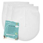 3 Pcs Nut Milk Bag Reusable 12" x 10" Cheesecloth Bags for Straining Almond/Soy Milk Greek Yogurt Strainer Milk Nut Bag for Cold Brew Coffee Tea Beer Juice Fine Nylon Mesh Cheese Cloth