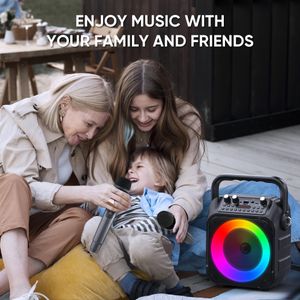 Portable Karaoke Machine – Black, Wireless Speaker & Microphone