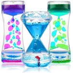 COOZI 3PK Lava Lamp Effect Sensory Toy for Relaxation – Liquid Motion Bubbler Timer | Effective Calming Stress Relief Hourglass Toy kids & Adults, Autism & ADHD | Cool Desk Decor Hourglass Toys