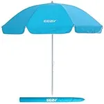 EEZ-Y Beach Umbrella - Portable, Adjustable 7 ft Umbrellas with Carrying Bag and Steel Sand Anchor for Wind, Rain & Sun Shade