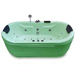 MADONNA Intimate 6 Feet Acrylic Bathtub with Whirlpool Massage, Bubble Bath, Back Massager and Filler System - Green