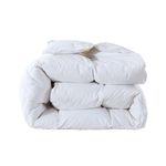 Decroom Feather and Down Fiber Comforter- Goose Duck Down Feather Filling Duvet Insert- All Season or Stand-Alone Comforter - White King