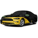 Waterproof Car Cover Compatible with Ford Mustang 2005-2021 2022 2023, 6 Layers All Weather Car Covers with Inner Cotton & Safety Lock for Snow Rain Dust Hail UV Protection